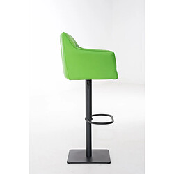 Avis Decoshop26 Tabouret de bar chaise haute de comptoir couture carrées assise en PVC vert cadre en métal noir 10_0004676