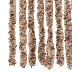 Acheter vidaXL Rideau anti-mouches beige et marron foncé 56x185 cm chenille