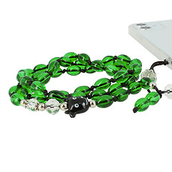 Avizar Bijou de Téléphone Bracelet à Perles Vert Foncé