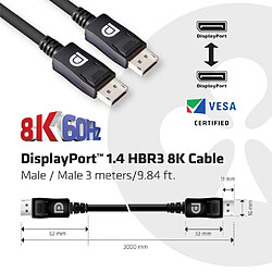 Club 3D CLUB3D DisplayPort 1.4 HBR3 8K 28AWG Cable M/M 3m /9.84ft