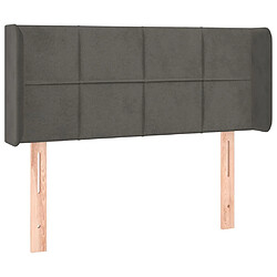 Maison Chic Tête de lit moderne avec oreilles pour chambre - Décoration de lit Gris foncé 93x16x78/88 cm Velours -MN31019