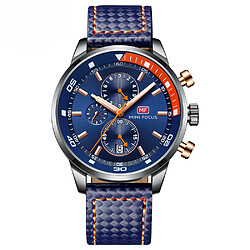 MINI Focus MF0017G Montre Sportive avec Bracelet en Cuir - Bleu