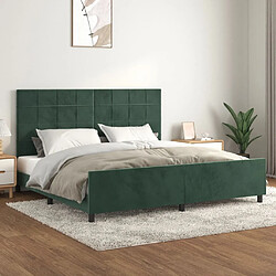 Maison Chic Cadre/structure de lit avec tête de lit pour adulte - Lit Moderne Chambre Vert foncé 200x200 cm Velours -MN23263