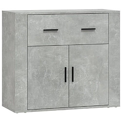 Maison Chic Commode Buffet - Meuble de rangement Gris béton 80x33x70 cm Bois d'ingénierie -GKD47753