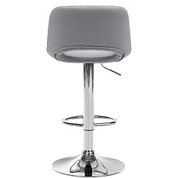 Decoshop26 Tabouret de bar chaise haute x1 avec repose-pieds en PVC gris piètement métallique chromé 10_0004579