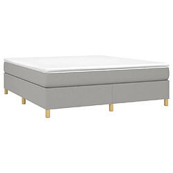 Avis Maison Chic Lit Adulte - Lit simple Lit à sommier tapissier avec matelas moelleux - Meuble de Chambre - Gris clair 160x200cm Tissu -MN58492