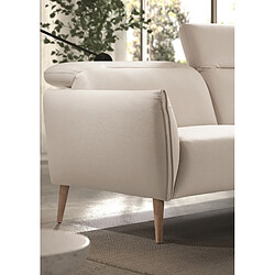 Avis Pegane Canapé de 3 places en tissu couleur Beige - Longueur 188 x Profondeur 90 x Hauteur 103 cm