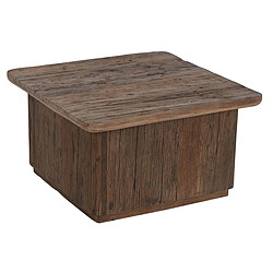 Pegane Table basse, table de salon en bois recyclé coloris marron - longueur 70 x profondeur 70 x Hauteur 39 cm