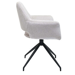 Acheter Mendler Chaise de salle à manger HWC-M53, chaise de cuisine rembourrée avec accoudoirs, pivotante Auto-Position, métal tissu MVG ~ crème-blanc