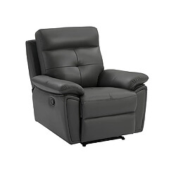 Vente-Unique Fauteuil relax en cuir gris VINETA