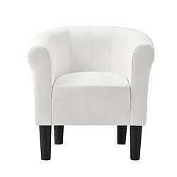 Helloshop26 Fauteuil lounge chaise siège synthétique 70 cm blanc 03_0001932