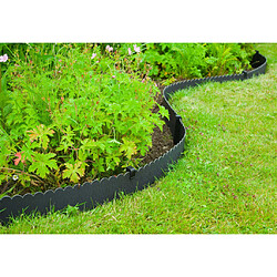 Bordure de jardin décorative Nature 2 motifs en PE recyclé, 12 x H13 cm, coloris noir pas cher