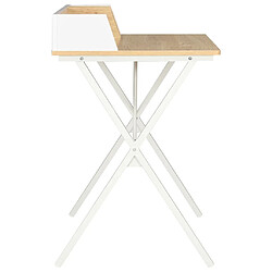 Avis Maison Chic Bureau,Table de travail,bureau de travail pour chambre Blanc et naturel 80x50x84 cm -GKD59278