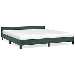 vidaXL Cadre de lit sans matelas vert foncé 160x200 cm velours