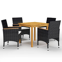 Maison Chic Ensemble de salle à manger de jardin 5 pcs,Table et chaises d'extérieur Noir -GKD211670