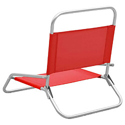 Maison Chic Lot de 2 Chaises de plage pliables | Chaises Relax d'extérieur Rouge Tissu -GKD45332 pas cher