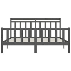 Acheter vidaXL Cadre de lit sans matelas bois massif de pin gris 200x200 cm