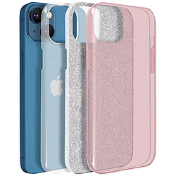 Avis Avizar Coque pour Apple iPhone 13 Paillette Amovible Silicone Semi-rigide rose