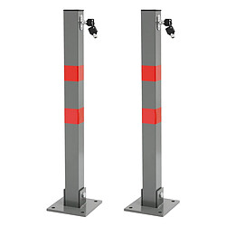 Ecd Germany 2x Poteau parking barrière verrouillable rabattable borne stationnement + clés