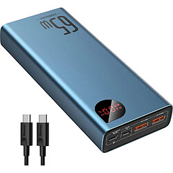 SANAG Batterie Externe, Power Bank 65W 20000Mah Powerbank Usb C, Pd 3.0 Qc 4.0 Input & Output Chargeur Rapide Portable Avec Écran Led Pour Macbook, Laptop, Iphone 15 14, Ipad, Steam Deck, Switch