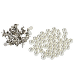 Acheter 50 pièces perles boutons de rivets boutons pour couture sac en cuir d'artisanat 6mm