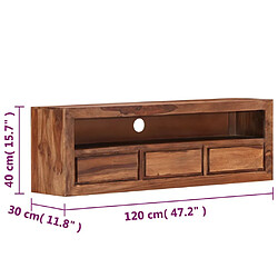 vidaXL Meuble TV 120x30x40 cm Bois solide pas cher