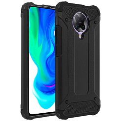 Avizar Coque Xiaomi Poco F2 Pro Design Relief Bi-matière Antichute noir