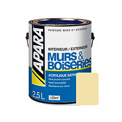 Apara Peinture intérieure couleur, acrylique satinée-2.5 litres-Perle