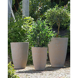 Beliani Lot de 2 pots de fleurs 43 x 43 x 60 cm beige CAMIA