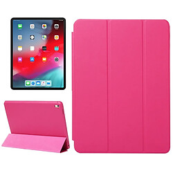 Wewoo Housse Étui Coque en cuir de couleur unie à rabat horizontal pour iPad Pro 11 pouces 2018avec support triple rabattable et fonction réveil / veille Magenta