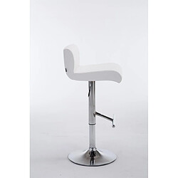 Avis Decoshop26 Tabouret de bar x1 chaises haute généreusement rembourrés en métal chromé et PVC blanc 10_0004574