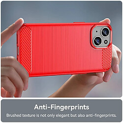 Acheter Htdmobiles Coque pour Apple iPhone 15 - housse etui silicone gel carbone + film ecran - ROUGE