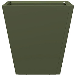 Avis vidaXL Jardinière vert olive 30x30x30 cm acier