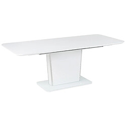 Beliani Table de salle à manger extensible blanche 160/200 x 90cm SUNDS