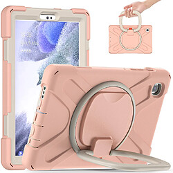 Coque en TPU + Silicone hybride avec béquille rotative à 360° or rose pour votre Samsung Galaxy Tab A7 Lite 8.7 pouces