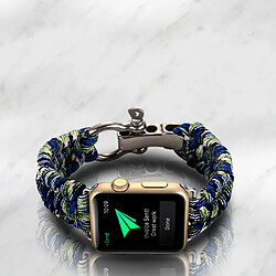 Avis Avizar Bracelet Apple Watch 38 et 40 mm Cordon tressé en Nylon - Bleu et Vert