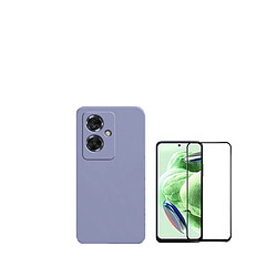 Kit de film en verre trempé de la couverture de 5D + couvercle de silicone liquide Phonecare pour Oppo A79 5G - Violet