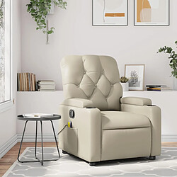 Maison Chic Fauteuil Relax pour salon, Fauteuil inclinable de massage Crème Similicuir -GKD84676