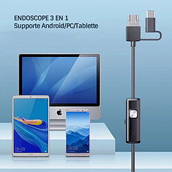 Endoscope Mini Caméra 3 En 1, 7mm Micro USB Type-C 6 LED Étanche, Compatible Smartphone Tablette Android Et PC pas cher