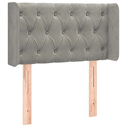 Avis Maison Chic Tête de lit scandinave à LED,meuble de chambre Gris clair 83x16x78/88 cm Velours -MN92333