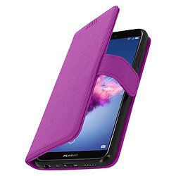 Avizar Housse Huawei P Smart Etui Portefeuille Coque Silicone Support Vidéo Violet