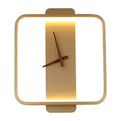 Horloge Murale Moderne De Lampe à LED Mécanisme De Quartz Silencieux Minimaliste, Carré D'or De Décor à La Maison