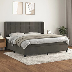 Maison Chic Lit Adulte - Lit simple Lit à sommier tapissier et matelas moelleux - Meuble de Chambre - Gris foncé 200x200cm Velours -MN67824