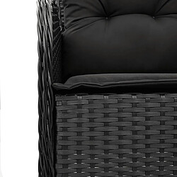 Maison Chic Ensemble à manger d'extérieur 7 pcs avec coussins,Salon de jardin,Mobilier de jardin Noir Résine tressée -GKD258014 pas cher