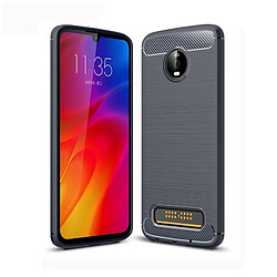 Wewoo Coque en TPU texturée et fibre de carbone pour Motorola Moto Z4 Play (Bleu marine)