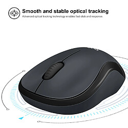 Souris Logitech M220 Wireless Wifi Mouse Souris d'ordinateur mobile silencieuse et ergonomique avec récepteur 2.4G, gris