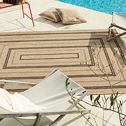 Avril Paris Tapis extérieur - 160x230cm - naturel - 100% polypropylène résistant aux UV - 1400 gr/m2 - NOUR pas cher