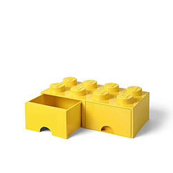 Avis Grande brique de rangement empilable avec tiroirs jaune - Lego Décoration