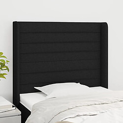 vidaXL Tête de lit avec oreilles Noir 83x16x118/128 cm Tissu