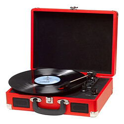 Totalcadeau Platine Tourne-disques avec connexion USB Rouge pas cher